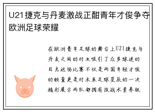 U21捷克与丹麦激战正酣青年才俊争夺欧洲足球荣耀